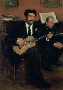 スペインのテノールであるロレンツォペイガンス（1838-83）と芸術家の父、1871-72年頃のオーギュストドガ（1807-74）の肖像